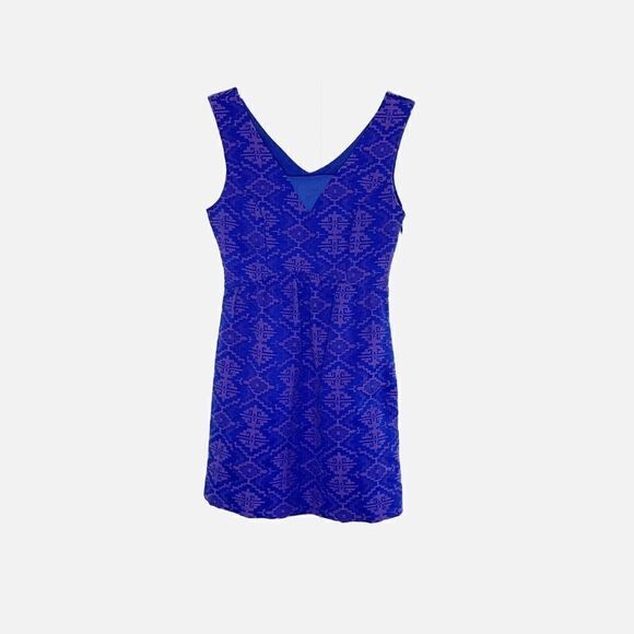 Anthropologie Maeve Women’s Blue & Purple Jacquard-Patterned Mini Dress Sz. 2 - Picture 4 of 12